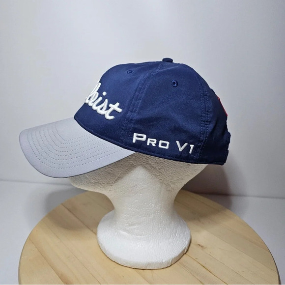 TITLEIST Adult Unisex Tour Performance Golf Cap Adjustable Hat-Navy/Silver - Picture 4 of 7